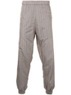 Astrid Andersen - Checked Jogging Trousers - Men - Polyester - L, Brown, Polyester