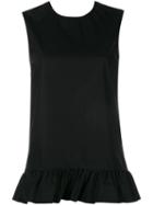 Marni Sleeveless Top With Frill Hem, Women's, Size: 40, Black, Cotton