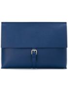 Orciani Foldover Buckle Clutch - Blue