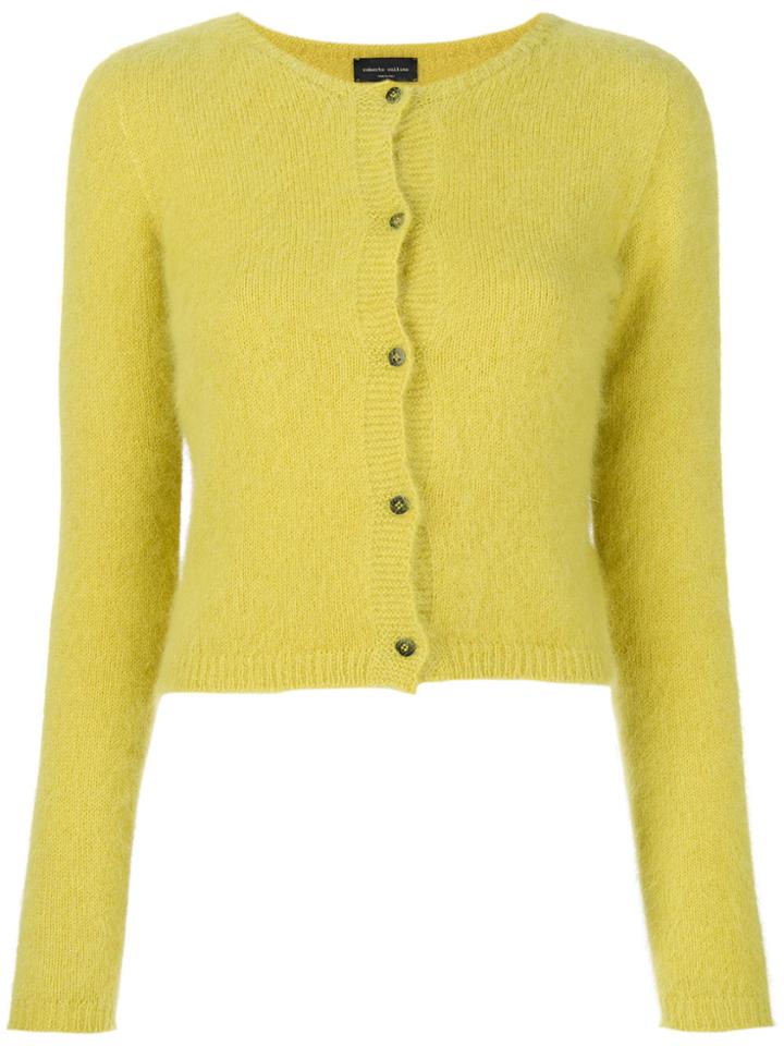 Roberto Collina Round Neck Cropped Cardigan - Yellow & Orange