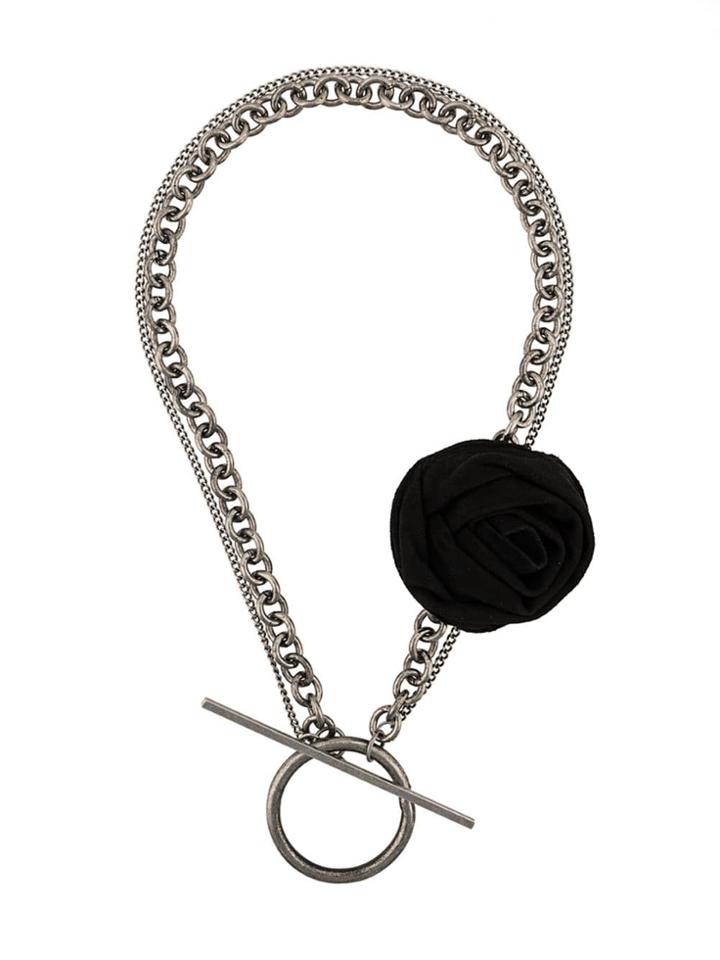 Ann Demeulemeester Chain Hoop Necklace - Silver
