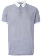 Canali Contrast Collar Polo Shirt, Men's, Size: 54, Blue, Cotton