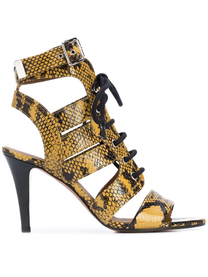 Chloé Rylee Cut-out Sandals - Yellow & Orange