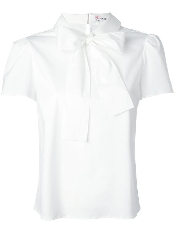Red Valentino Pussy Bow Blouse, Women's, Size: 40, White, Cotton/polyamide/spandex/elastane