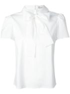 Red Valentino Pussy Bow Blouse, Women's, Size: 40, White, Cotton/polyamide/spandex/elastane