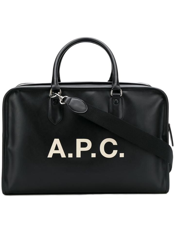 A.p.c. Logo Print Tote Bag - Black