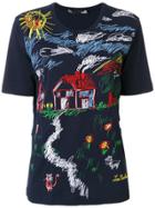 Love Moschino Embroidered Front T-shirt - Blue