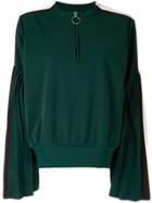 Facetasm Flared Sleeves Henley Sweatshirt - Green