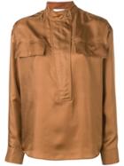 Cédric Charlier Mandarin Collar Shirt - Brown