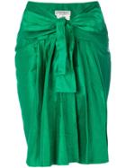 Yves Saint Laurent Vintage Bow Front Pencil Skirt - Green