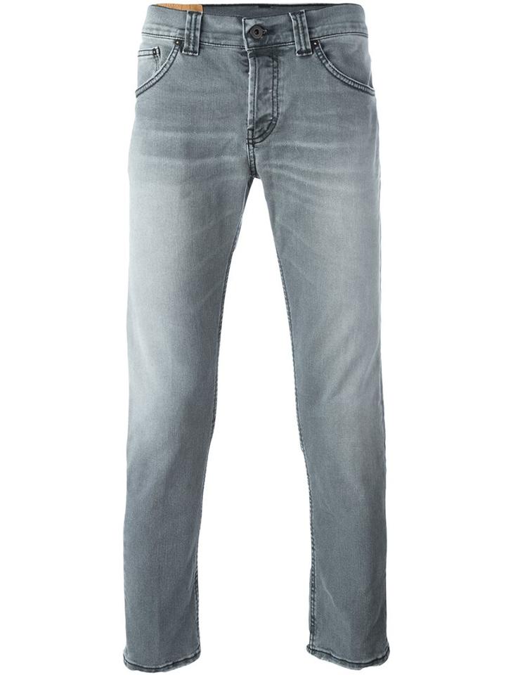 Dondup 'mius' Slim-fit Trousers, Men's, Size: 40, Grey, Cotton/spandex/elastane/polyester