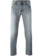 Dondup 'mius' Slim-fit Trousers, Men's, Size: 40, Grey, Cotton/spandex/elastane/polyester