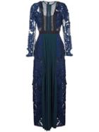 Self-portrait Lace Overlay Dress, Women's, Size: 8, Blue, Polyamide/polyester/spandex/elastane