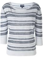 Woolrich - Striped Knitted Top - Women - Linen/flax - L, White, Linen/flax