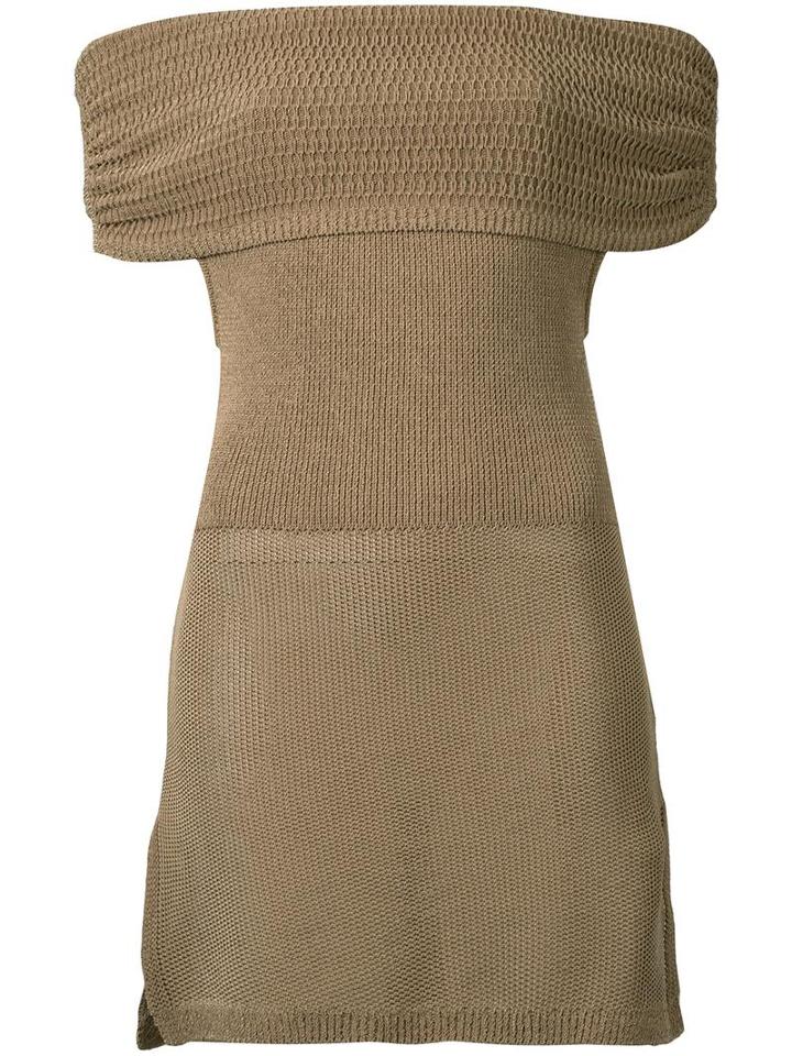 Scanlan Theodore Lace-chain Cold Shoulder Top, Women's, Size: S/m, Brown, Cotton