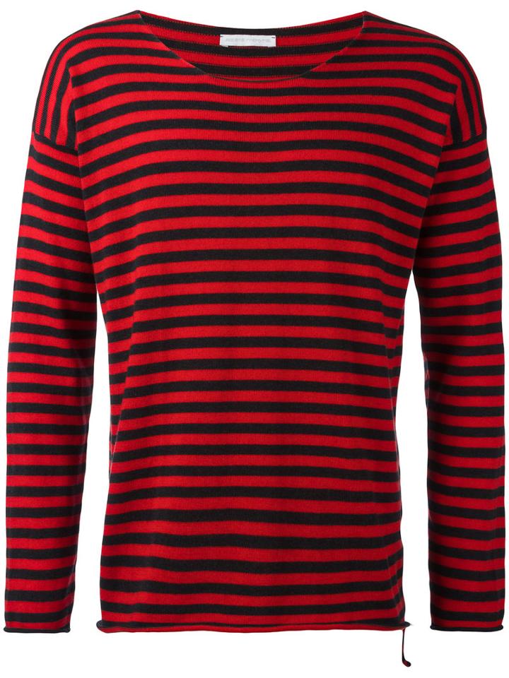 Société Anonyme - Raw Edge Striped Jumper - Men - Cotton - 2, Red, Cotton