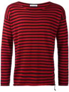 Société Anonyme - Raw Edge Striped Jumper - Men - Cotton - 2, Red, Cotton