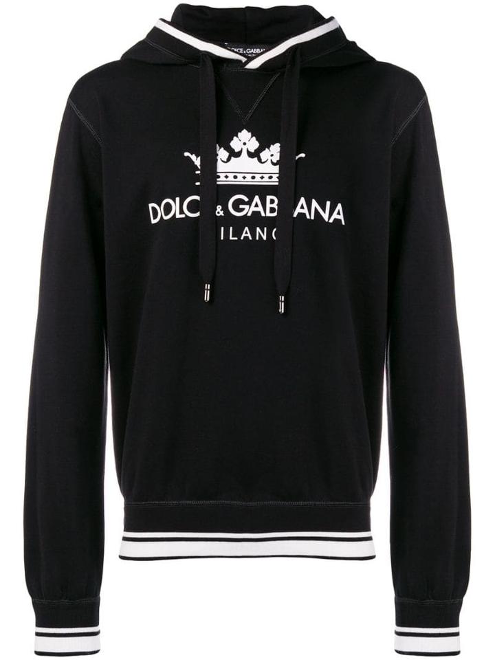 Dolce & Gabbana Hooded Logo Sweatshirt - Black