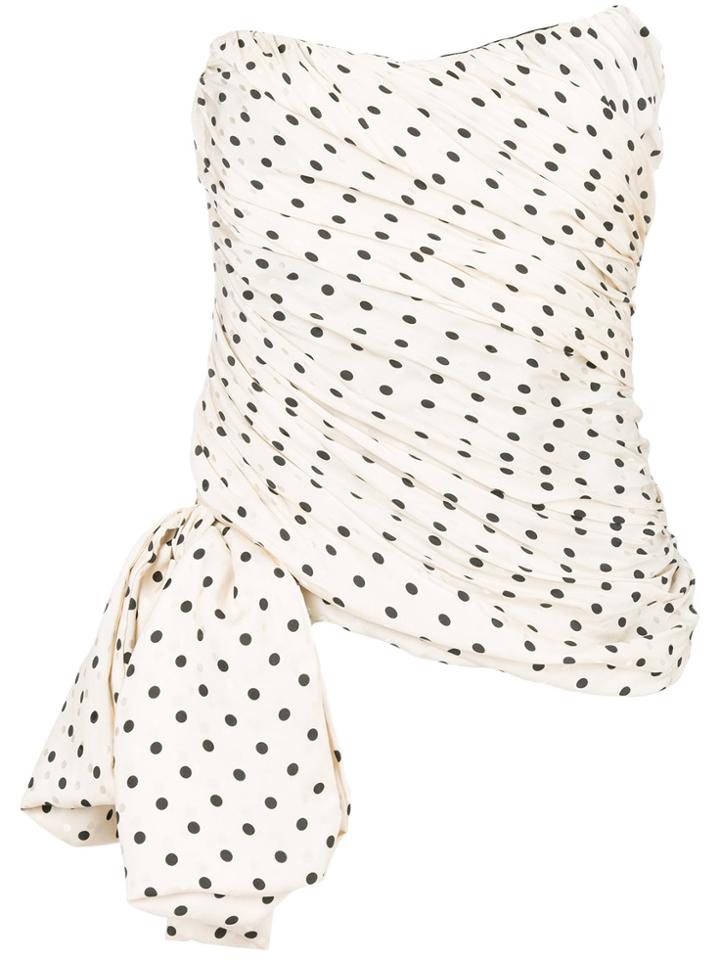 Redemption Strapless Draped Top - White