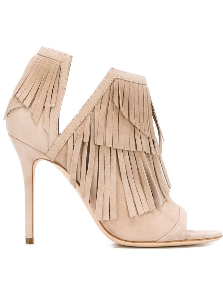 Aperlai 'marion' Fringed Open Toe Booties
