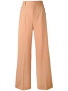 Chloé - Flared Trousers - Women - Silk/spandex/elastane/acetate/virgin Wool - 40, Pink/purple, Silk/spandex/elastane/acetate/virgin Wool