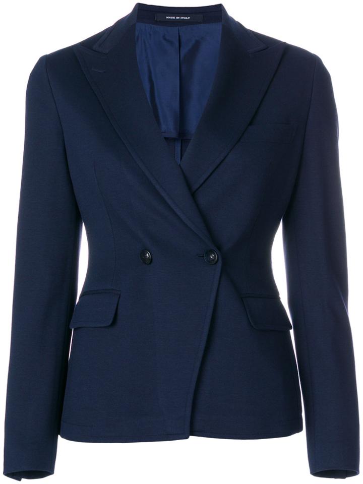 Tagliatore Slim V-neck Blazer - Blue