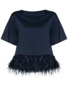 Le Ciel Bleu - Feather Top - Women - Cotton/feather - 36, Blue, Cotton/feather