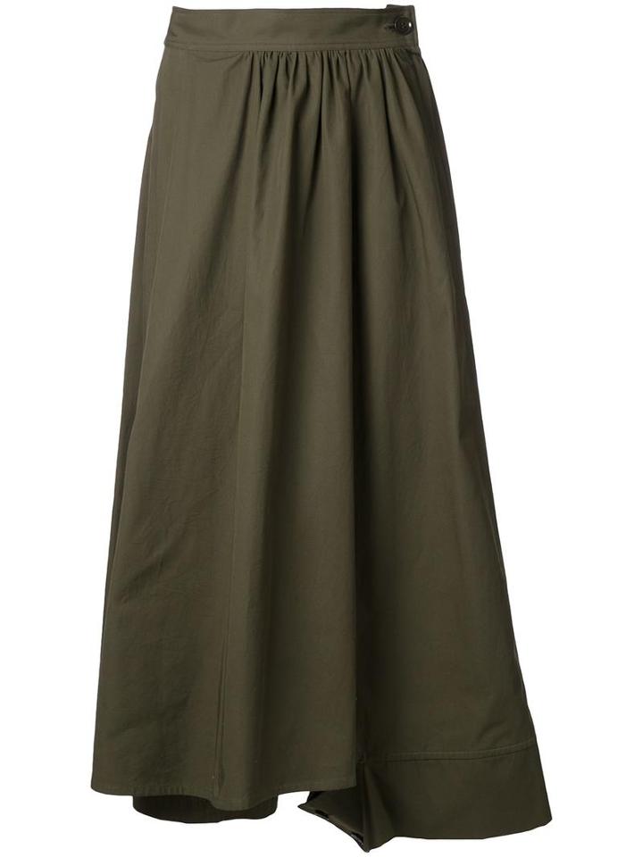 Yohji Yamamoto Gather Drop Crotch Pants, Women's, Size: 2, Green, Cotton