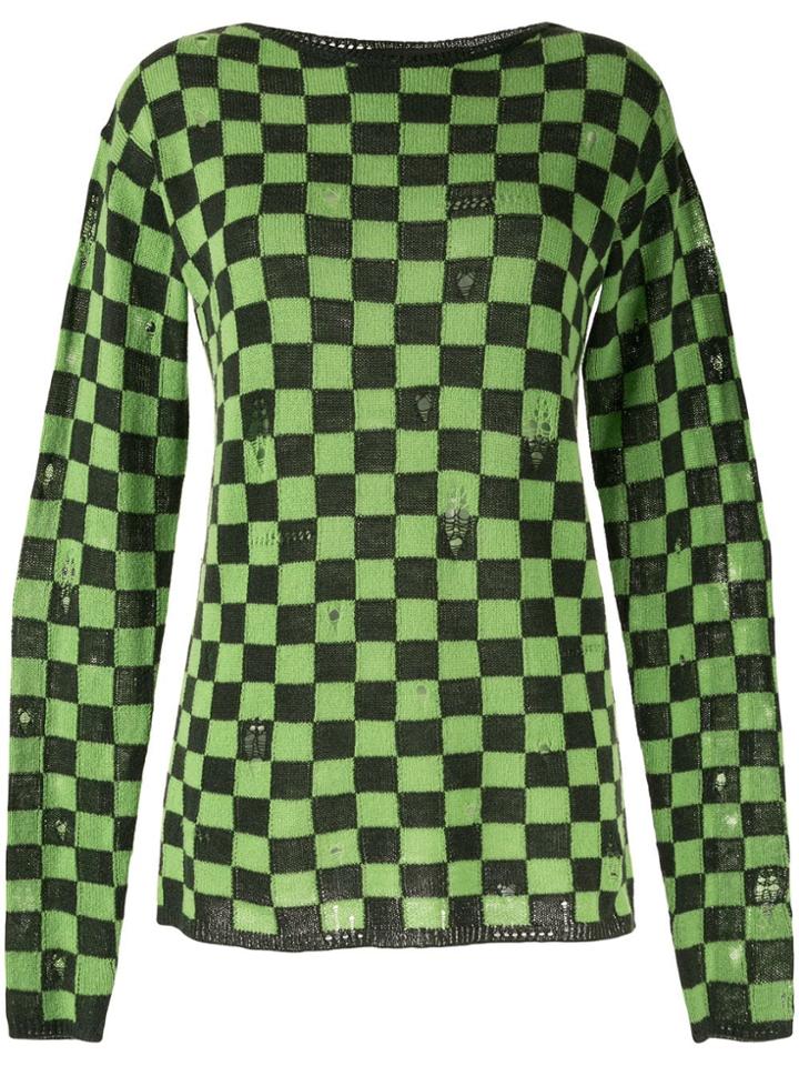 Marc Jacobs Checkered Grunge Jumper - Black