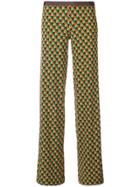 Siyu Geometric Print Straight Trousers - Multicolour