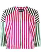 Striped Bomber Jacket, Women's, Size: Medium, Cotton/silk, Penelophe's Sphere