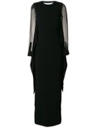 Givenchy Sheer Sleeve Evening Dress - Black