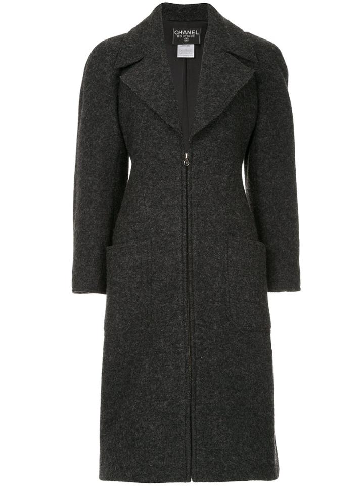 Chanel Vintage Flared Midi Coat - Grey