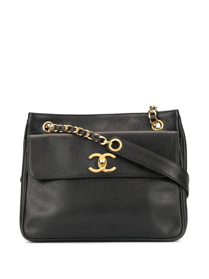 Chanel Pre-owned 1994-1996 Flap Shoulder Bag - Black