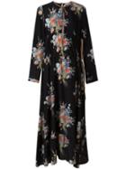 No21 Floral Print Maxi Dress, Women's, Size: 40, Black, Silk