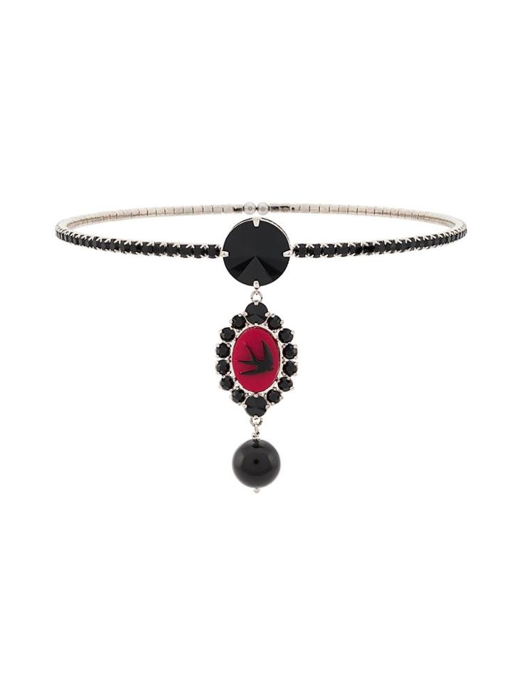 Miu Miu Cameo Pendant Choker - Silver
