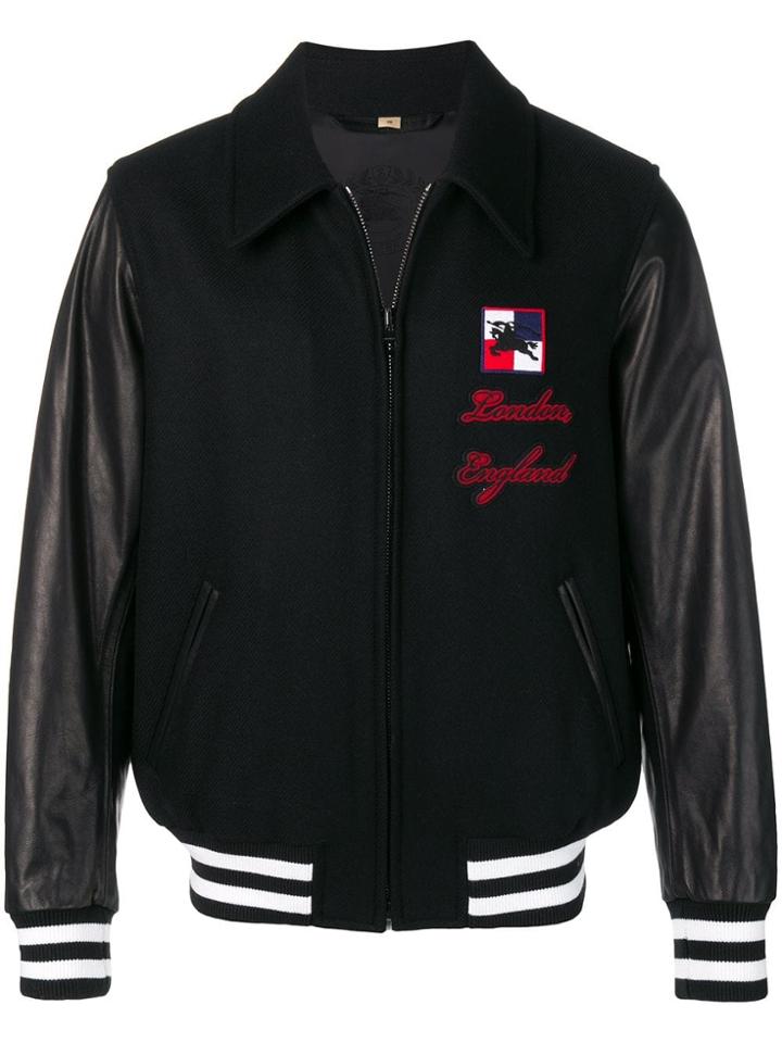 Burberry Chequer Ekd Bomber Jacket - Black