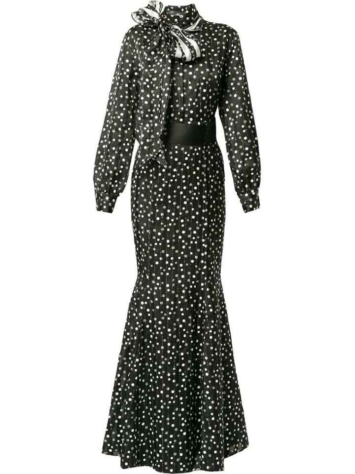 Safiyaa London Polka Dot Dress - Black
