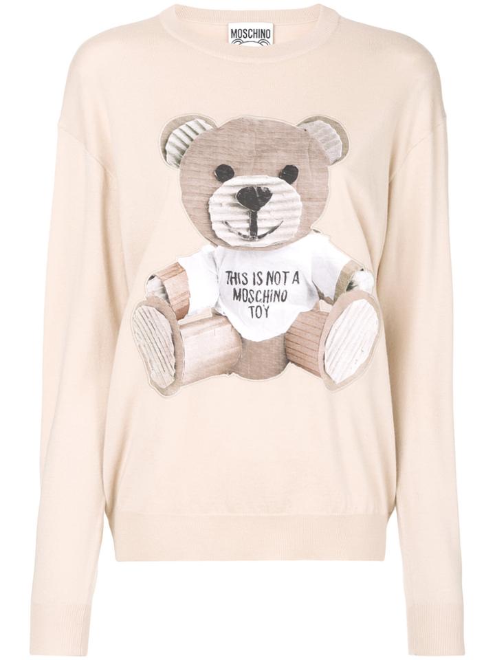 Moschino Toy Bear Fine Knit Sweater - Nude & Neutrals