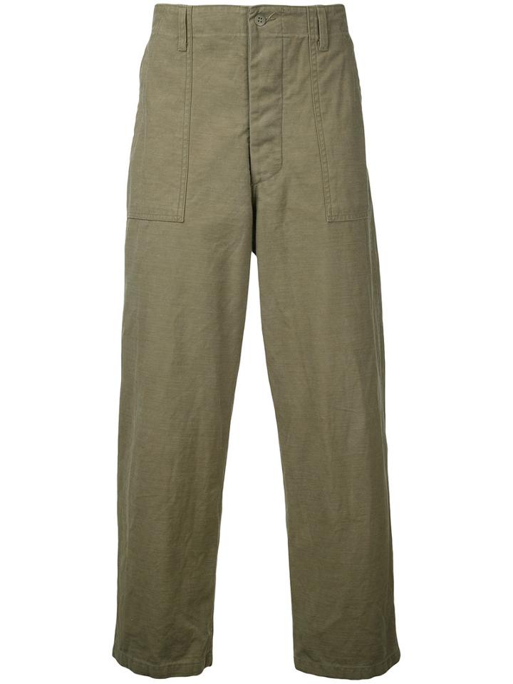 Gold / Toyo Enterprise - Back Satin Utility Trousers - Men - Cotton - M, Green, Cotton