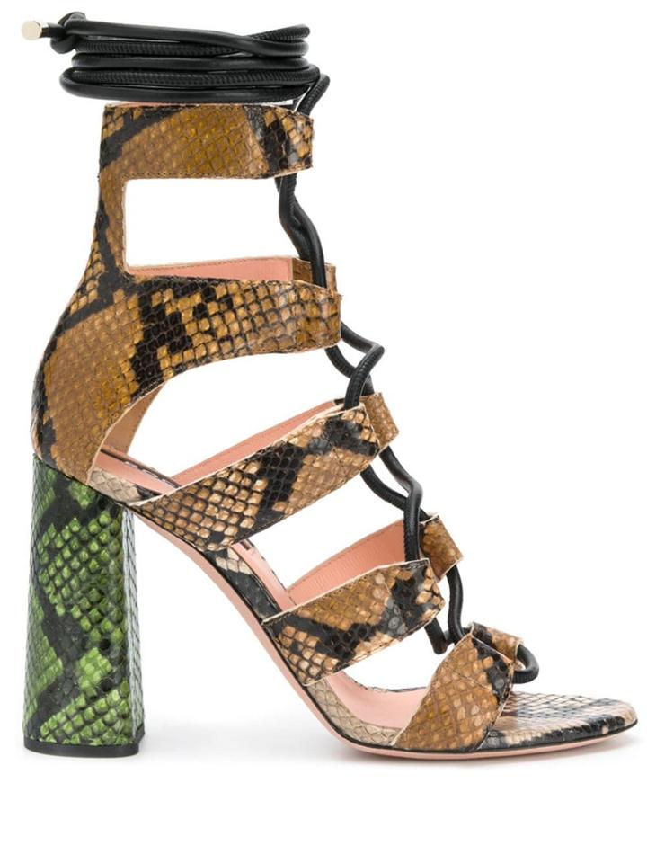 Rochas Snakeskin-effect Sandals - Brown
