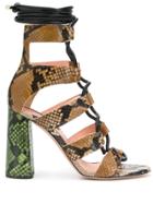 Rochas Snakeskin-effect Sandals - Brown