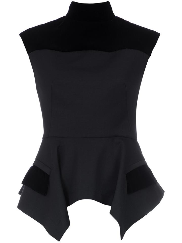 Reinaldo Lourenço Peplum Wool Blouse - Black
