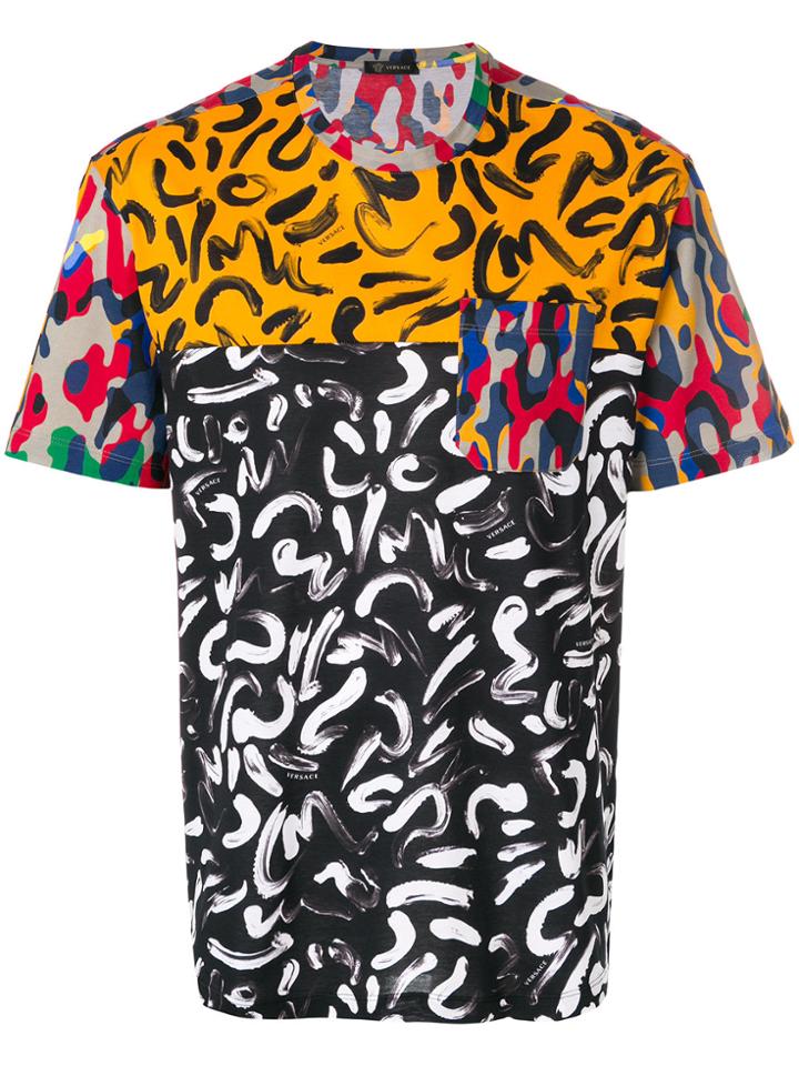 Versace Brushstroke Print T-shirt - Multicolour