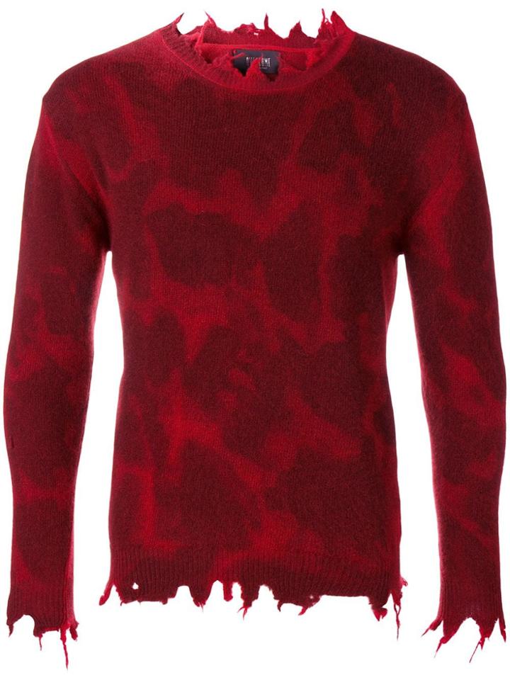 Overcome Distressed Trim Jumper - Red