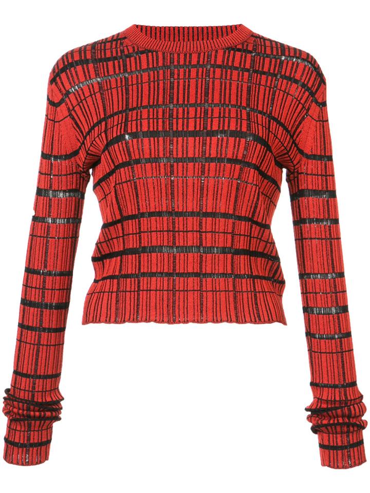 Proenza Schouler Drop Stitch Crewneck - Red