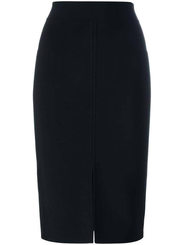 T By Alexander Wang Ribbed Fitted Skirt, Women's, Size: Xs, Black, Nylon/spandex/elastane/rayon