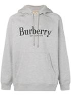 Burberry Embroidered Logo Hoodie - Grey
