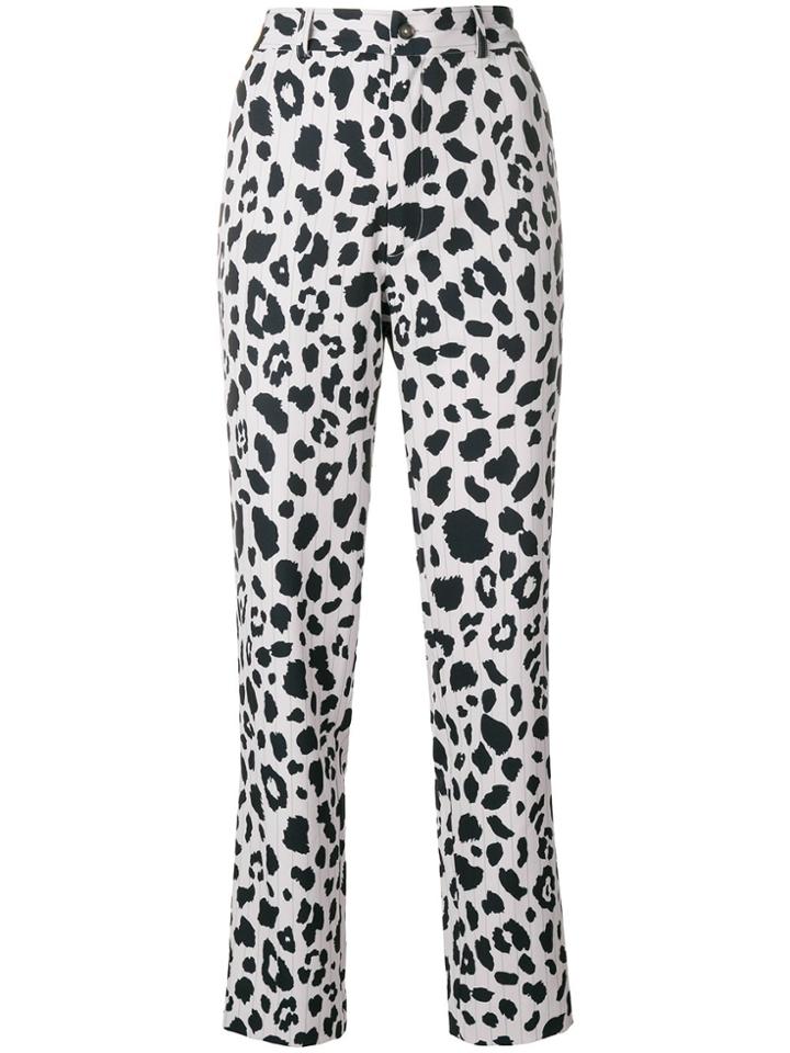 Koché Leopard Print Straight Trousers - Grey