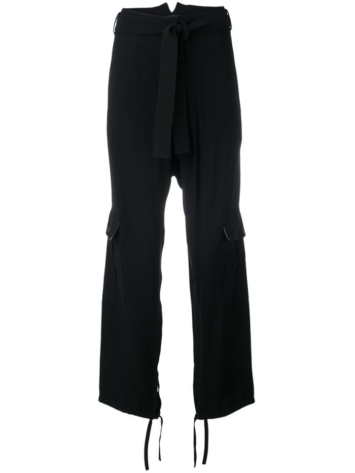 Marni Loose Fit Belted Trousers - Black